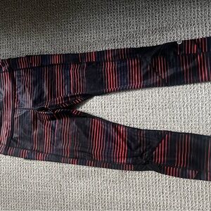 Lululemon Athletica Black and Red Striped Leggings